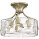Calla 3 Light 15.13 inch White Gold Semi-Flush Ceiling Light